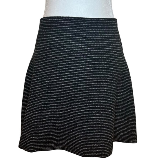 Theory - "Doreene O Noble" Mini Skirt, A-Line, Wool - Size M, Black, Blue, White - Picture 1 of 13